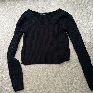 Wild Fable Charcoal Ribbed Knit Top